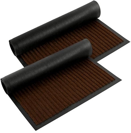LUA VIKA Felpudo Entrada Casa Resistente Pack de 2 – Felpudos Originales para Exterior e Interior, Ideal como Alfombra Entrada Casa, Tapete Exterior, Antideslizante y Duradero, 60x90 cm, Marrón