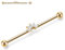 AROWRO 14G Industrieller Piercingschmuck Industrieller Barren Knorpel Conch Helix Piercingschmuck 38mm Gold