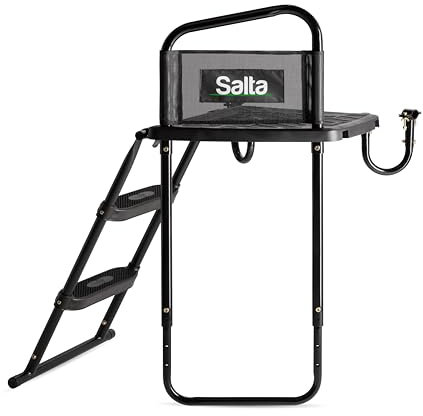 Salta - Hochwertige Verstellbar Trampolin Plattform + Leiter M - 65 bis 77 cm - Schwarz