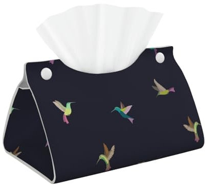 Taschentuchbox mit Kolibri-Muster, PVC-Leder, Serviettenbox-Abdeckungen für Zuhause/Büro/Auto-Dekoration