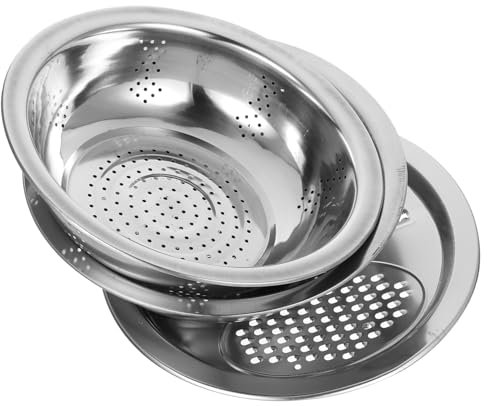 Garneck Juego De Colador De Cocina Cuenco Rallador 3 En 1 Gran Capacidad Para Pelar Y Lavar Verduras