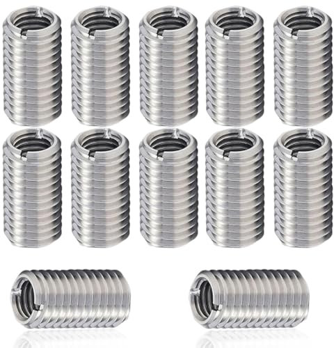 IKOPFLN 12 PCS Filetage Adaptateurs Manchon Réduction Écrou, Inserts de Filetage en Acier Inoxydable, Convertisseur de M8 à M6, Femelle Réparation Insérer Écrou Vis Réducteur Conversion