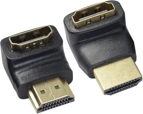Dolaso 2 PCS Right Angle HDMI Adapter 8K, HDMI 2.1 Adapter 90 and 270 Degree Combo, Male to Female HDMI Connector Support 8K@60Hz, 4K@120Hz 1080P for Laptop, PC, Monito, TV, Projector