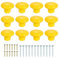 sourcing map 12Pcs Ceramic Cabinet Knobs, 38mm/1.5 Mushroom Round Shaped Drawer Knobs Dresser Knob Pulls Handle with Screws for Wardrobes Bedroom Furniture Closet Cupboard, Yellow
