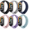 AXFEE 6Pcs Silicone Strap Compatible with Xiaomi Mi Band 8, Silicone Sport Band Straps for Xiaomi Smart Band 8, Adjustable Replacement Wristband for Women Men (Set B)