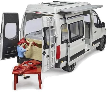 Genérico Caravana Camper de Juguete con Conductor Mesa, sillas, vajilla, Cama y Cocina.