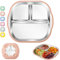 CWENDANER Assiette pour Enfant avec Ventouse, Assiette bébé en Acier Inoxydable avec Compartiments, pour bébés et Tout Petits, Résistant au Lave Vaisselle et incassable, Sans BPA(Rouge chaud)
