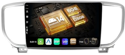 SXAUTO Android 15-6G+128G - Autoradio für KIA KX5 / Sportage 4 (2016-2019) GPS Navigation Radio - Wireless CarPlay Android Auto - LED Kamera + MIC -DAB Lenkradsteuerung 360-Cam DSP 2 Din IPS 9 Zoll