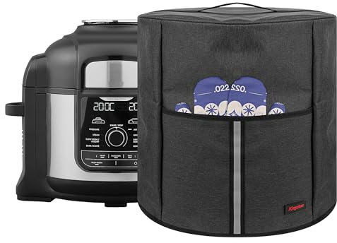 Foodi - Cubierta antipolvo para ollas a presión eléctricas con asa superior y bolsillo para accesorios, compatible con ollas a presión eléctricas Ninja OP300UK/OP500UK, 6L/7.5L, color gris oscuro