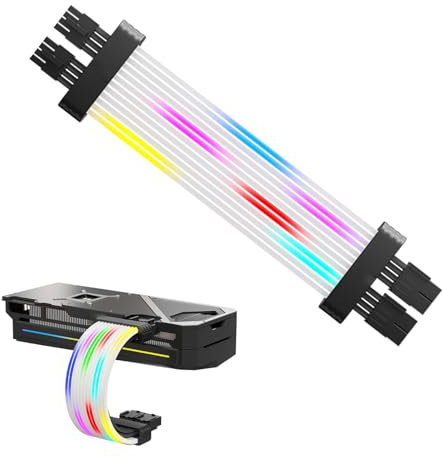 Bewinner 120 LED ARGB PSU Sync Cable with Meteor Light Effect, 5V 3 Pin Bendable Silicone Neon Strip for GPU, Motherboard PC Case,3D Luminous Design (SK3 Controller Black)