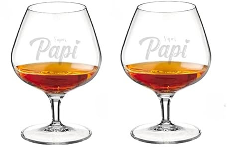 mabouteille.fr Bicchiere da cognac NAPOLEON 39,5 cl, incisione laser personalizzata, testo e logo, per momenti eccezionali [ Vetro digestivo a piede] (Set di 2)