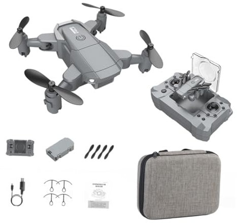 HEMOTON 1 juego Mini Dron Rc Plegable con Cámara HD Cuadricóptero Aéreo para Control por para Exterior Larga Duración de Batería
