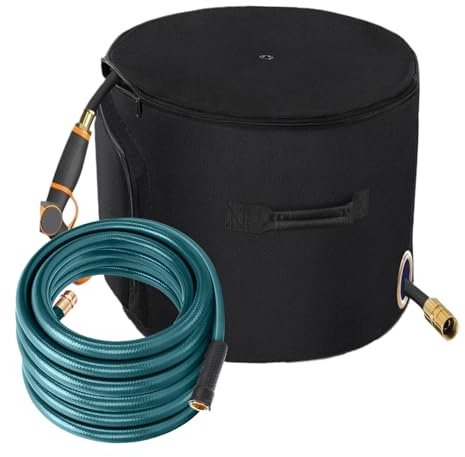 Pot de Rangement pour Tuyau d'Arrosage, Organisateur De Tuyau D Arrosage Avec Pot, Support Avec Trou De Drainage Pour Jardin Balcon Terrasse Piscine Garage Ferme