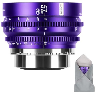 Objetivo de Cine Profesional 7artisans 57 mm T2.9 Floral Bloom Art Series, con Bokeh Explosivo, fotograma Completo, Enfoque Manual y Montura PL, para fotografía y Cine creativos, Morado.