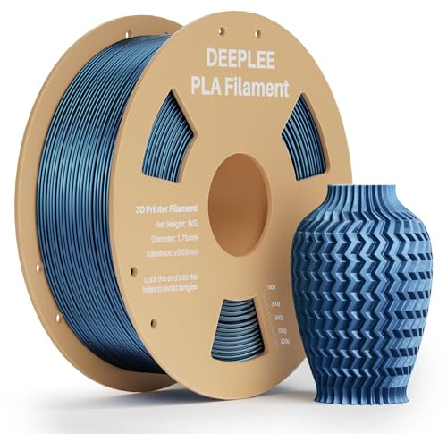 DEEPLEE Metallic PLA Filament Blau 1KG | Metallic 3D Drucker Filament 1.75mm, Multicolor Filament PLA, Maßgenauigkeit +/- 0.02mm