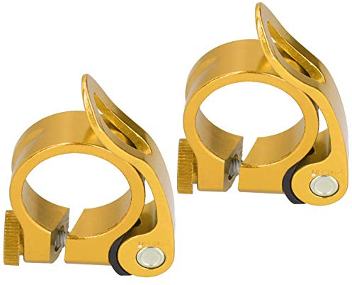 Sorandy Fahrrad-Sattelstützenklemme, Schnellspanner-Clip aus Aluminiumlegierung, Leichte Fahrrad-Sattelklemme, Ideal für 27,2-mm-Sattelstützen und Mountainbikes (GOLD)