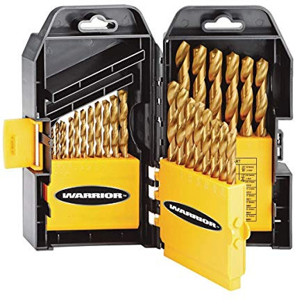 Warrior Titanium Nitride 29pc High Speed Steel Drill Bit Set
