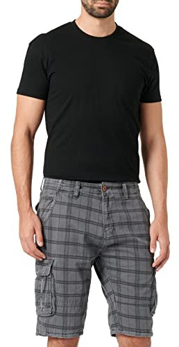 S!RPREME Karierte Herren Cargo Shorts inkl. Gürtel Bermuda Kurze Hose Jeans Karo Chino Battlefield 70-050 Iron L