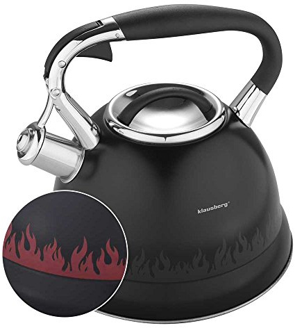 Klausberg Flötenkessel Kessel Wasserkessel Wasserkocher Edelstahl Pfeife Induktion TOP NEUHEIT KB - 7198 Magic Change Farbwechsel 2,7 l !