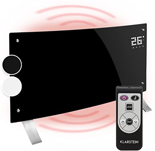 Klarstein Radiadores Bajo Consumo Electricos para Casa, Estufa Electrica de 2000W con Patas de Aluminio, Radiador Electrico Silencioso, Portátil y Delgado, Estufas con Panel para Pared y Termostato