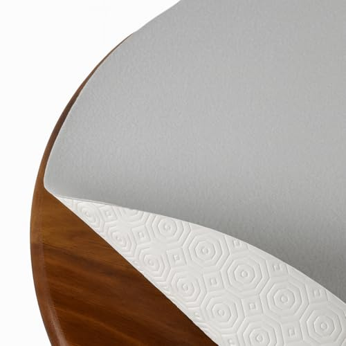 DecoHomeTextil Tischschoner Weiß Rund 115 cm | Tischdeckenunterlage, Tischpolster, Tischschutz, Schutzunterlage, Unterlage