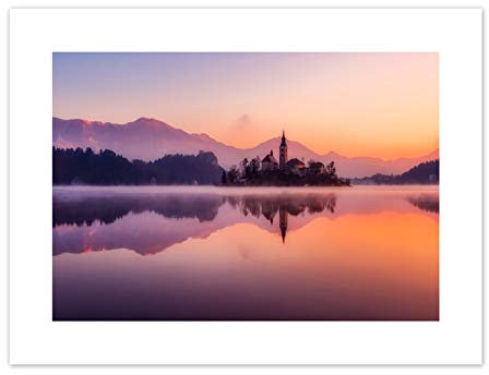 Fine Art Prints Kunstdruck auf Leinwand, Motiv Lake Bled Island Slowenien