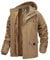 MAGCOMSEN Winter Herren Jacke Warm Gefüttert Fleecejacke mit 7 Taschen Männer Dick Übergangsjacke Baumwolle Winterparka mit Multi Taschen Khaki S