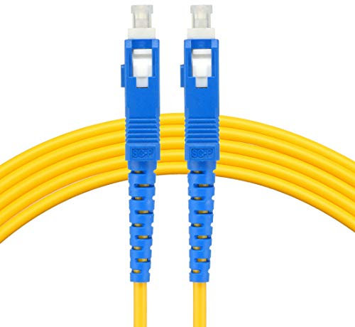 sourcing map Fiber Cable,3 Meters 10Ft SC to SC 9/125 Single-mode Fiber Optic Cable Jumper Optical Patch Cord SC-SC