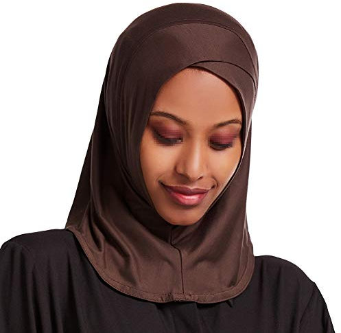 Asudaro Muslimische Hat Kopftücher Damen Schal Stola-Hijab Kopftuch Headwraps für Frauen Turban Chemo Kopfbedeckung Islamische Bandana Hidschab Schal Chemotherapie-Kappe Kaffee