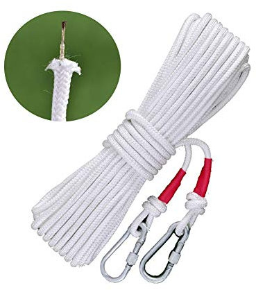 GXYAWPJ rope Outdoor Climbing Rope White 8mm Diameter Static Rock Climbing Rope 10m(32ft) 20m(64ft) 30m (96ft) (Size : 80m)