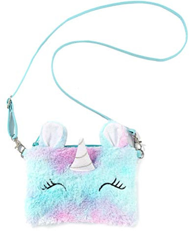 Merkts Kinder Mädchen Plüsch Einhorn Tasche Schultertasche Cartoon Cute Little Girl Messenger Bag Münzbörse Violett
