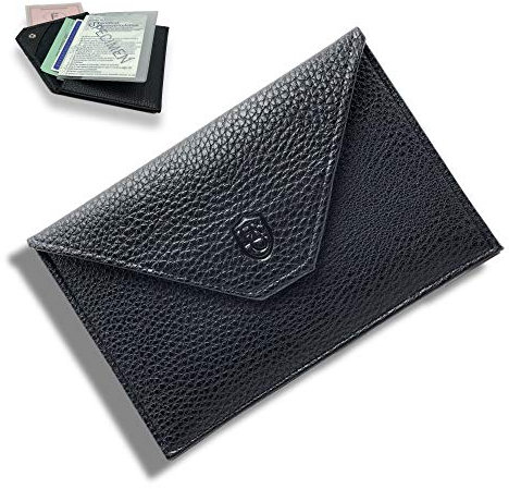 MAGYC FORM Porte Papier Voiture Cuir avec 2 Étuis Proteges Carte Grise et Permis - Porte Document Véhicule avec Rangement Assurance et vignettes