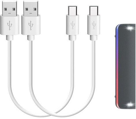 GEEKRIA USB Speakers Short Charger Cable Compatible with Sony SRS-XB32/XB22/XB20/XB31/XB41/X11, USB Replacement Power Charging Cord (1ft/30cm 2Pack)