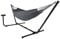 VITA5 Hängematte mit Gestell Outdoor - Hängematte 2 Personen für Garten & Balkon - Doppelhängematte mit Getränkehalter- Tragbare Hängematte 200kg Belastbarkeit (Dunkelgrau Cupholder)