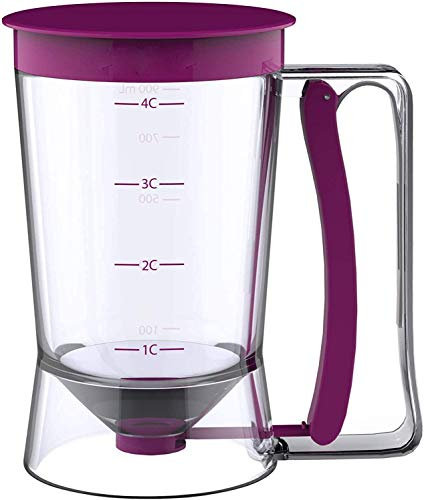 Pancake & Cupcake Batter Dispenser, Cake Batter Dispenser with Measuring Label, Perfect Baking Tool for Pancake Cupcakes, Waffles, Muffin Mix, Crepes, or Any Baked Goods