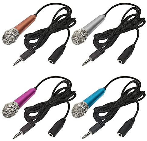 DODUOS 4 pezzi mini microfono portatile microfono vocale mini microfono karaoke microfono a condensatore per cellulare portatile notebook (4 colori)