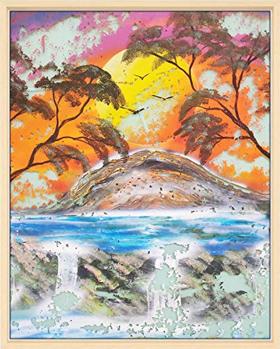 Bahia Massivholz Natur Schattenfugenrahmen 80x80 cm Bilderrahmen für Leinwand Bild Passgenau und stabil