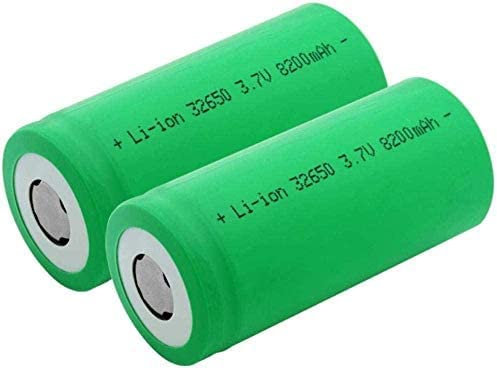 SDHJ Lithium Ion Battery Electronics Household Batteries 32650 Green Flat Lithium Ion Batteries 8200Mah 3C Discharge Current Replacement Cells For Led Flashlight,2Pieces