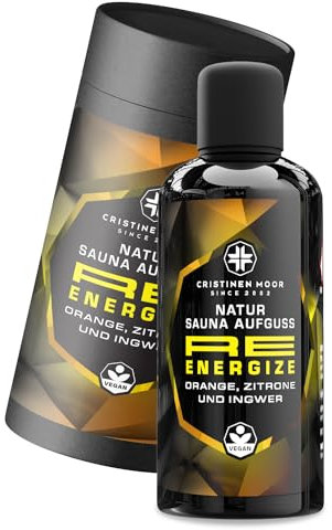 CristinenMoor Natürlicher Saunaaufguss Orange, Zitrone und Ingwer | Re Energize |100ml | Saunaöl | Saunaduft | Sauna Aufgussmittel