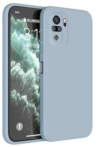 Topme Handyhülle Hülle Fur Redmi Note 10S / Redmi Note 10 (4G) / Poco M5s (6.43 Inches) Case Schutzhülle, Hautschutz Aus TPU Silikonhülle - Rauchblau