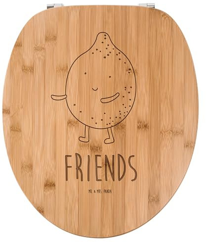 Mr. & Mrs. Panda WC Sitz Beste Freunde Zitrone - Geschenk, Toilettendeckel, Tiere, lustige Sprüche, Tiermotive, fehlende Keywords, Toilette,