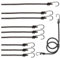 com-four® 10-teiliges Set Gummispanner mit reflektierenden Streifen - Gepäckspanner in Vier Größen - Expander mit Haken - Spanngummi zur Ladungssicherung - Spanngurt