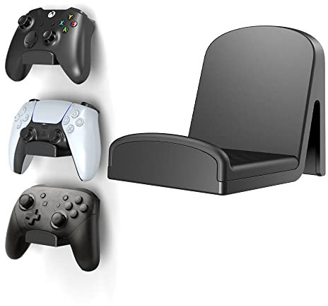 Cozycase Universale Controller Wandhalterung - Selbstklebende Controller Halter Halterung Wand für PS4/PS5/Xbox/Switch, Controller Ständer Wall Mount für Controller und Kopfhörer (Schwarz)