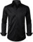 LucMatton – Chemise habillée formelle pour homme, sans plis, manches longues, coupe ajustée, boutonnée, pour mariage, fête, noir, XX-Large