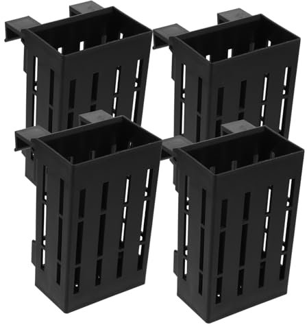 Zerodeko 4 Pièces Tasse De Plantes Aquatiques en Plastique Aquarium Suspendu Porte-Plante Aquatique Planteur Pot d'eau Fleur Plante Plantation Rack Pot pour Fish Tank Étang Noir