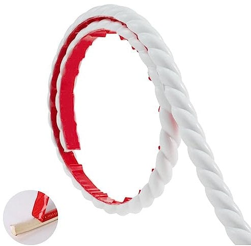 5M PVC Wallpaper Border Self Adhesive,Flexible Molding Trim,Decorative Strip,Edging Strip for Cabinet,Door, Mirror Frame,Furniture Decoration,Plaster,Ceiling,Background Wall(White,20mm)