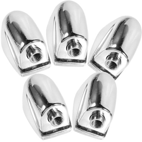 5 Stück Single End Snare Drum Lug Ohr Klaue Haken Anschlüsse Ersatzteile für Trommel Zubehör Silber Finish