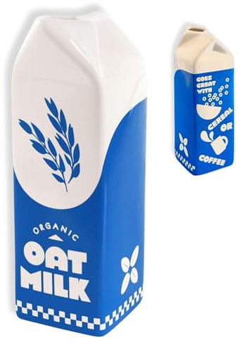 ban.do Vase décoratif en céramique d'inspiration Vintage Rise and Shine, décoration Unique pour Maison/Cuisine/Bureau, Lait d'avoine