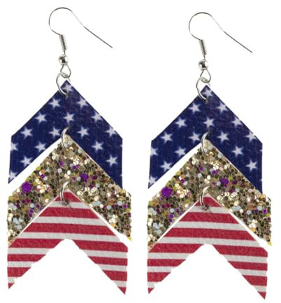 1 Paar Flag-Streifen-Ohrringe USA Flagge Ohrringe Frauen USA Flagge baumeln Ohrringe kolczyki damskie frauengeschenk Damen Ohrringe Ohr Zubehör kreative Ohrringe Einfach Anhänger