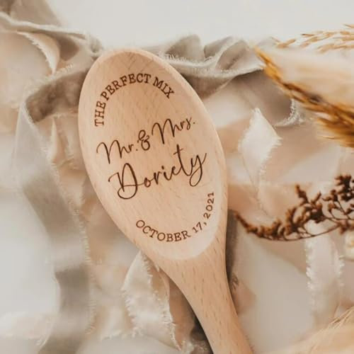 Personalised NameWooden Spoon,Custom Engraved Wooden Spoon Laser Engraved Any Name or Message Baking Kitchen Novelty Gift (20PCS)